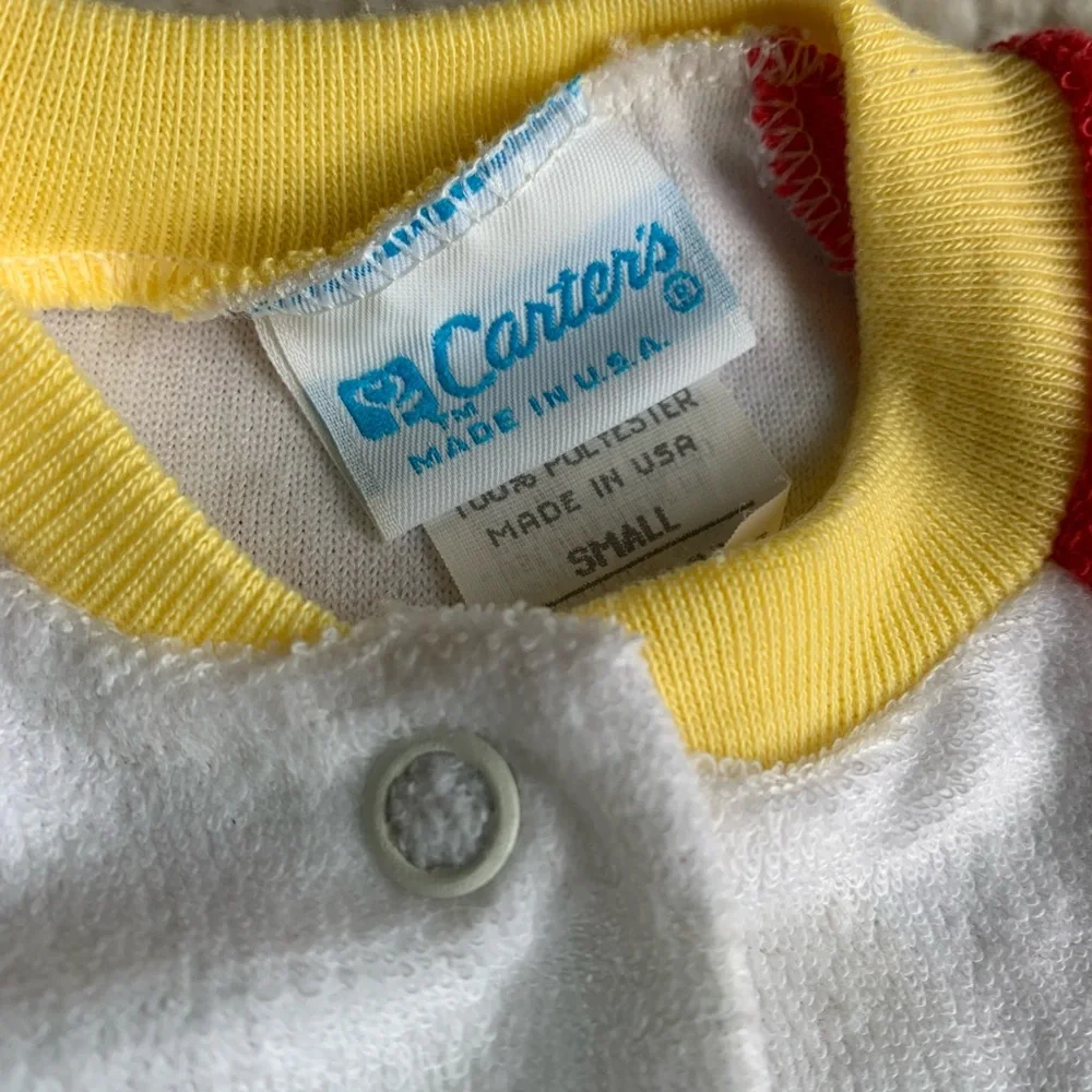 VTG Carters Nursery Rhyme Humpty Dumpty Baby Boy Newborn‎ Footed Onesie